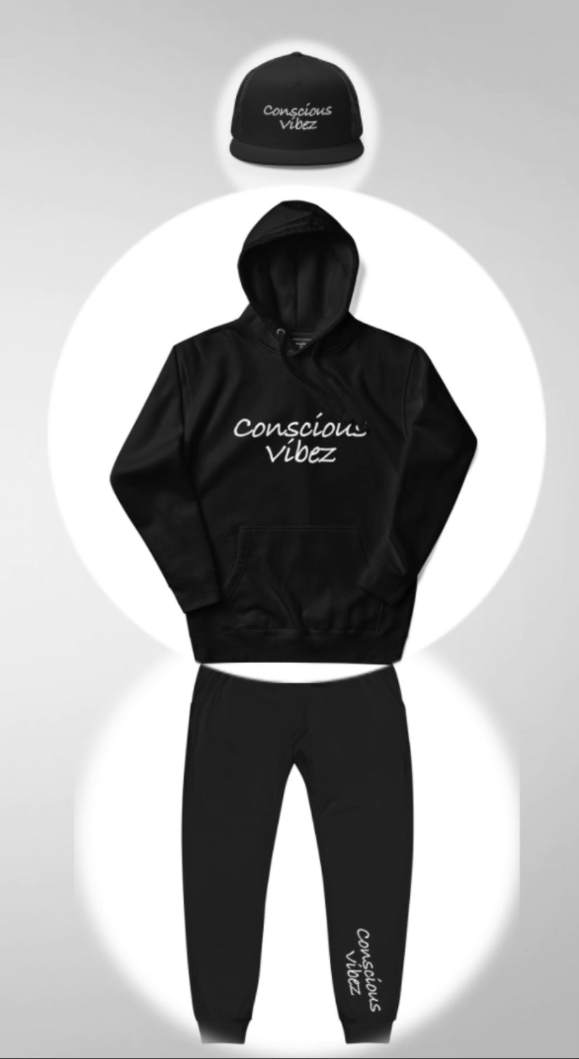 Conscious vibes hat hoodie and sweat pants