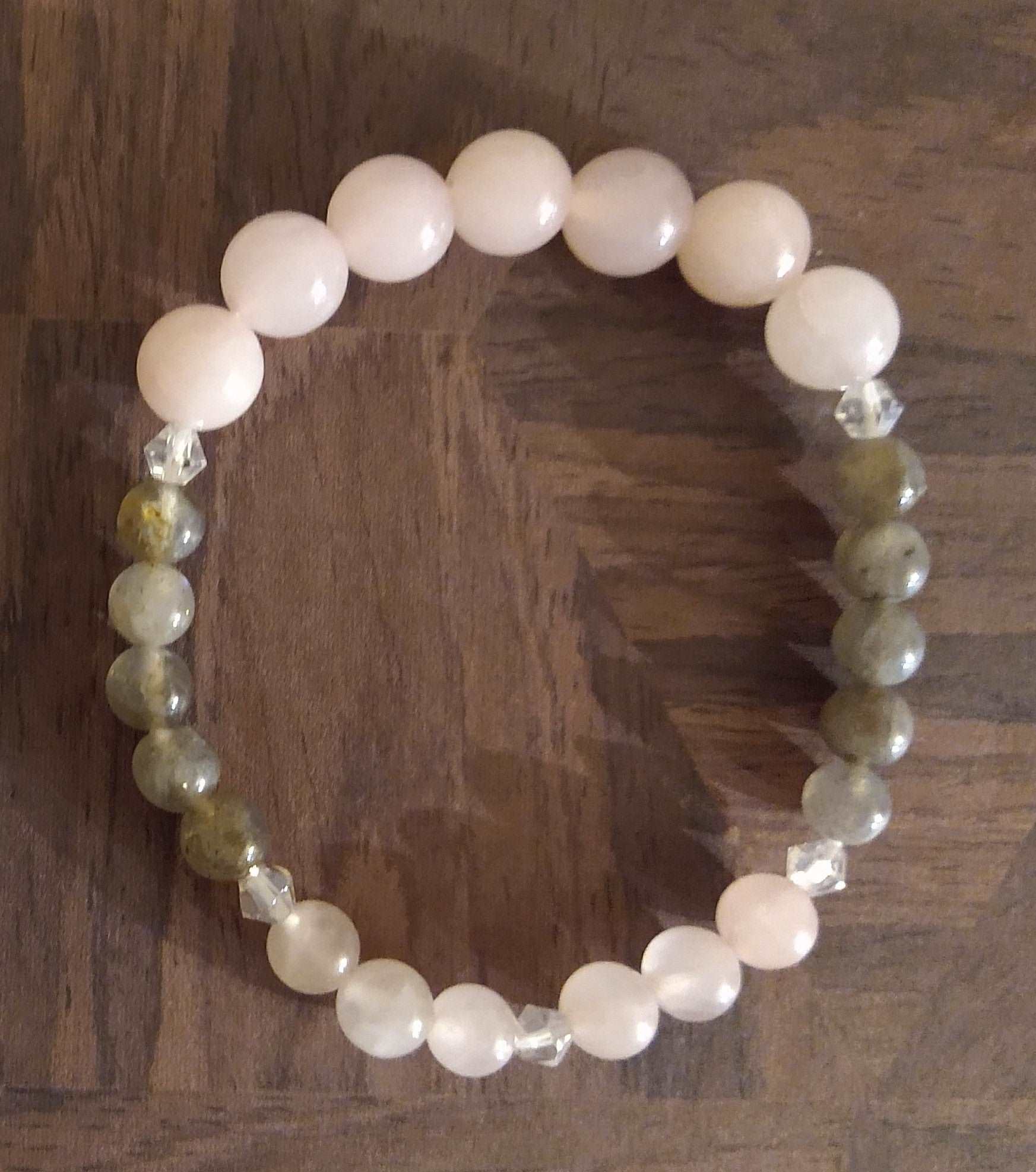 Rose quartz/laboradite bracelet