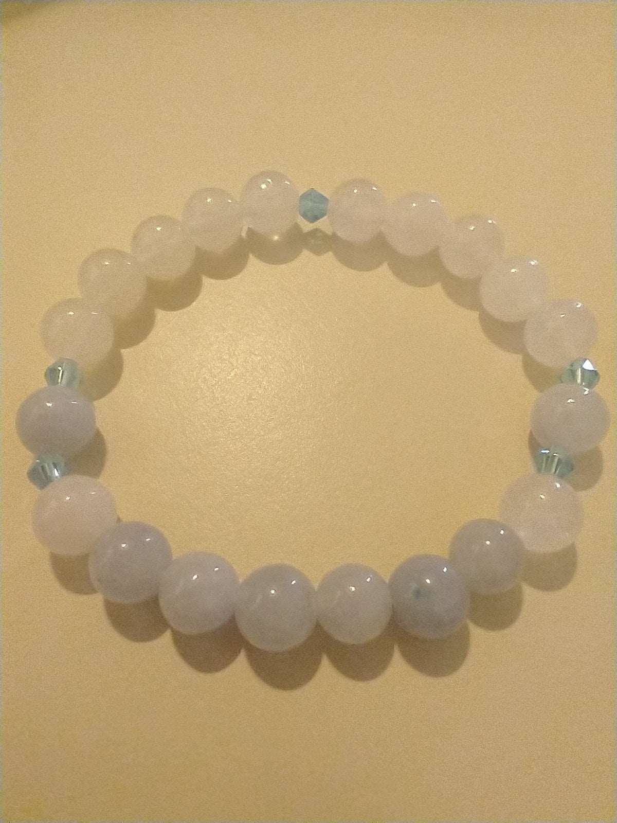 Aquamarine and white jade