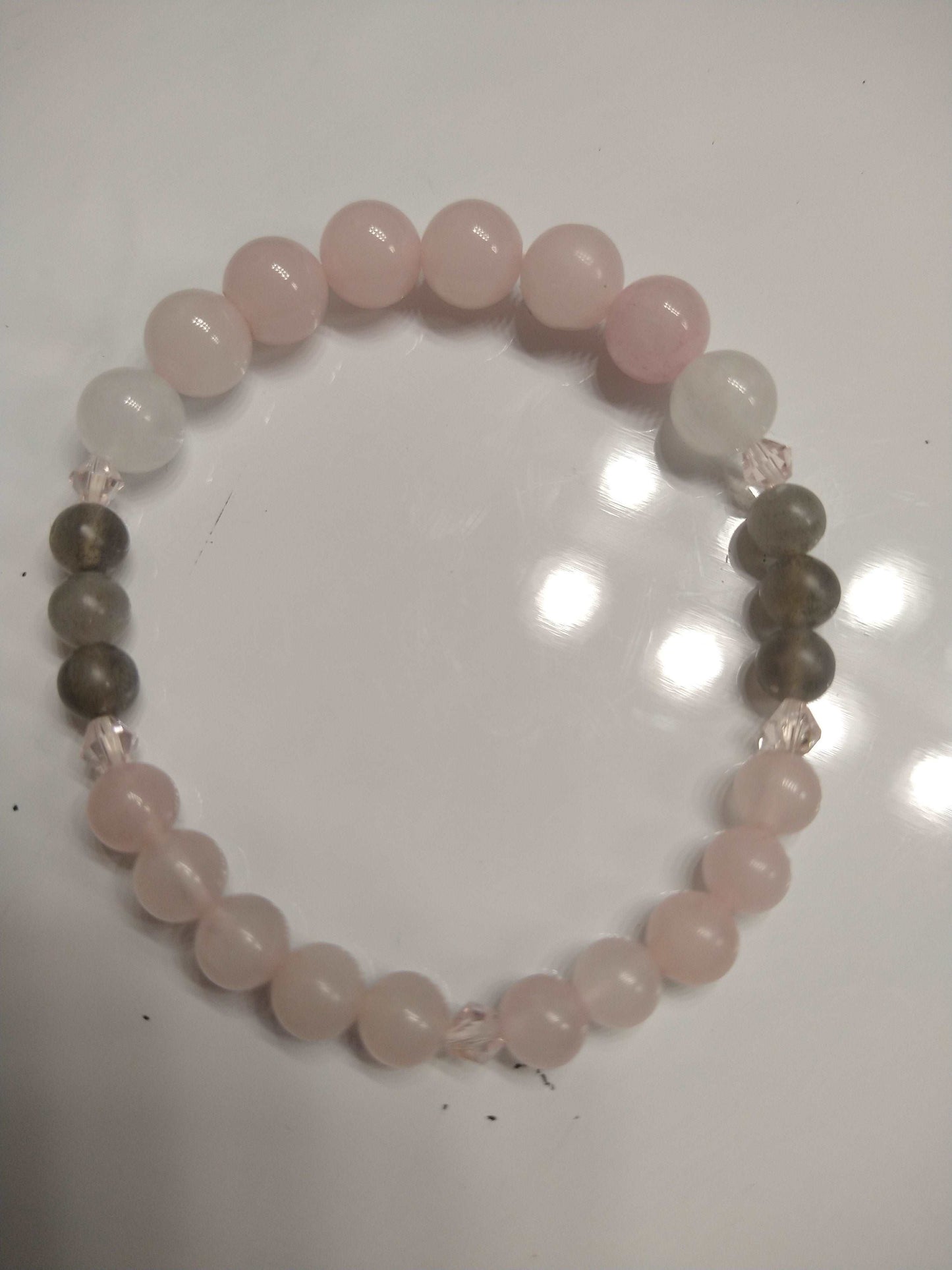 Rose quartz/labordite/whitejade