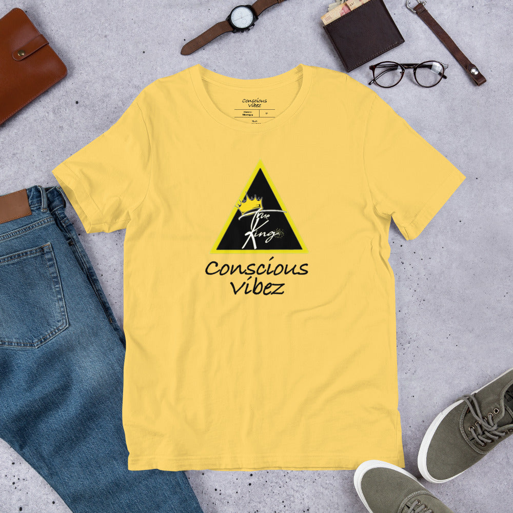 Conscious vibez True king triangle T shirt