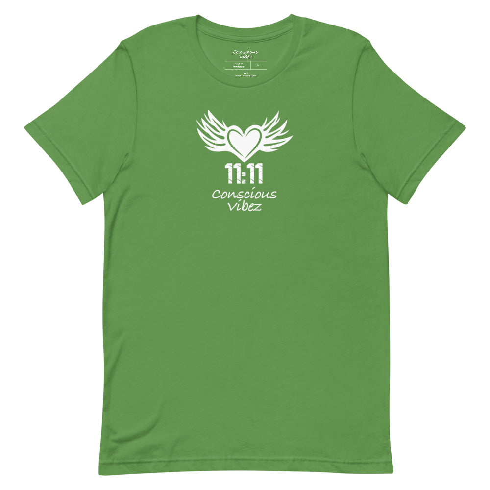 Conscious vibez 11 11 winged heart T shirt - kingeljahra