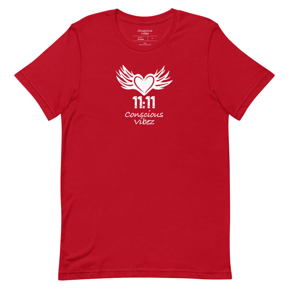 Conscious vibez 11 11 winged heart T shirt - kingeljahra