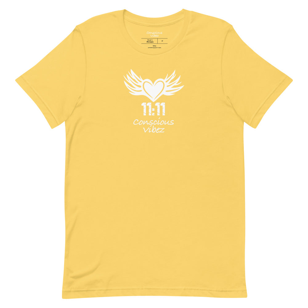 Conscious vibez 11 11 winged heart T shirt - kingeljahra